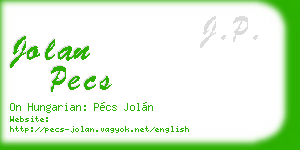 jolan pecs business card