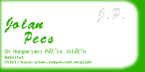 jolan pecs business card